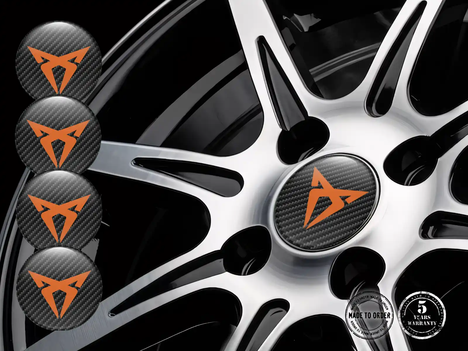 Seat Cupra Radplaketten Logo Stilvolles Epoxy-Dome